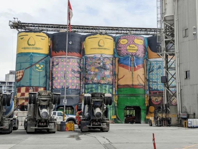 Giants by Osgemeos is an art installation on Granville Island in Vancouver, BC, Canada.