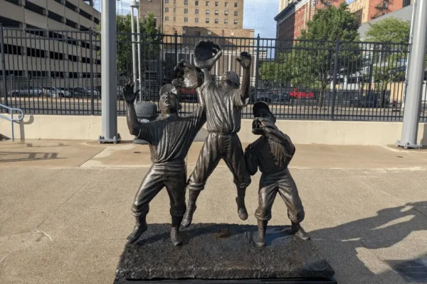 I Got It! A statue by Frank C. Gaylord, II in Toledo, OH, at the Mudhens stadium