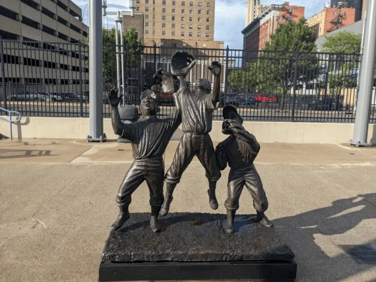 I Got It! A statue by Frank C. Gaylord, II in Toledo, OH, at the Mudhens stadium